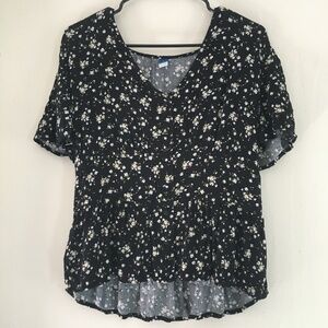 Old Navy V-Neck Button-Down Crepe Blouse Size Large
